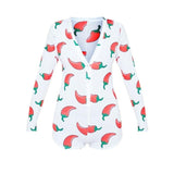 Women Long Sleeve Deep Bodysuit