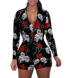 Women Long Sleeve Deep Bodysuit