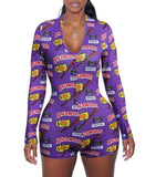 Women Long Sleeve Deep Bodysuit