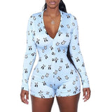Women Long Sleeve Deep Bodysuit